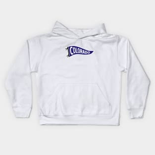 Colorado Pennant - White Kids Hoodie